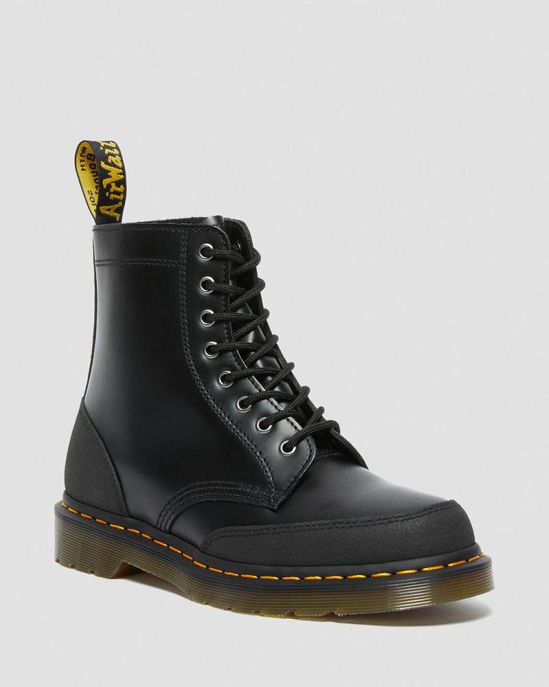 Dr Martens 1460 Guard Panel Læder Snørestøvler Dame Sort | DK 164TCE